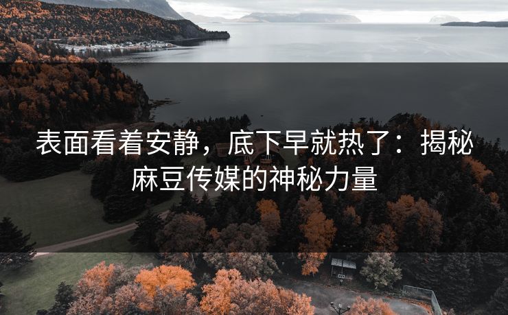 表面看着安静，底下早就热了：揭秘麻豆传媒的神秘力量  第1张