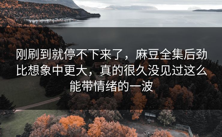 刚刷到就停不下来了，麻豆全集后劲比想象中更大，真的很久没见过这么能带情绪的一波  第1张